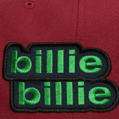 Cleveland Cavaliers x Billie Eilish Hardwood Classics Patch Snapback Hat for sale Wine/Gold | Mitchell & Ness