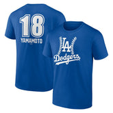 Yoshinobu Yamamoto Los Angeles Dodgers Fastball Player Name & Number T-Shirt - Royal - MLB on Sale