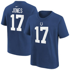 Nike Daniel Jones Indianapolis Colts Youth Player Name & Number T-Shirt Royal