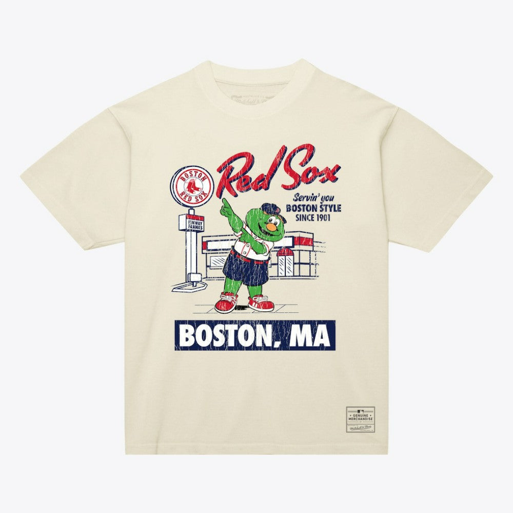 Boston Red Sox Mitchell & Ness Deli T-Shirt - Cream - Mitchell & Ness on Sale
