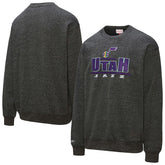 Utah Jazz Throw It Back Fleece Sweatshirt Black | Mitchell & Ness