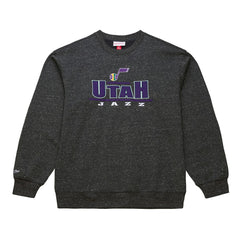 Utah Jazz Throw It Back Fleece Sweatshirt Black | Mitchell & Ness