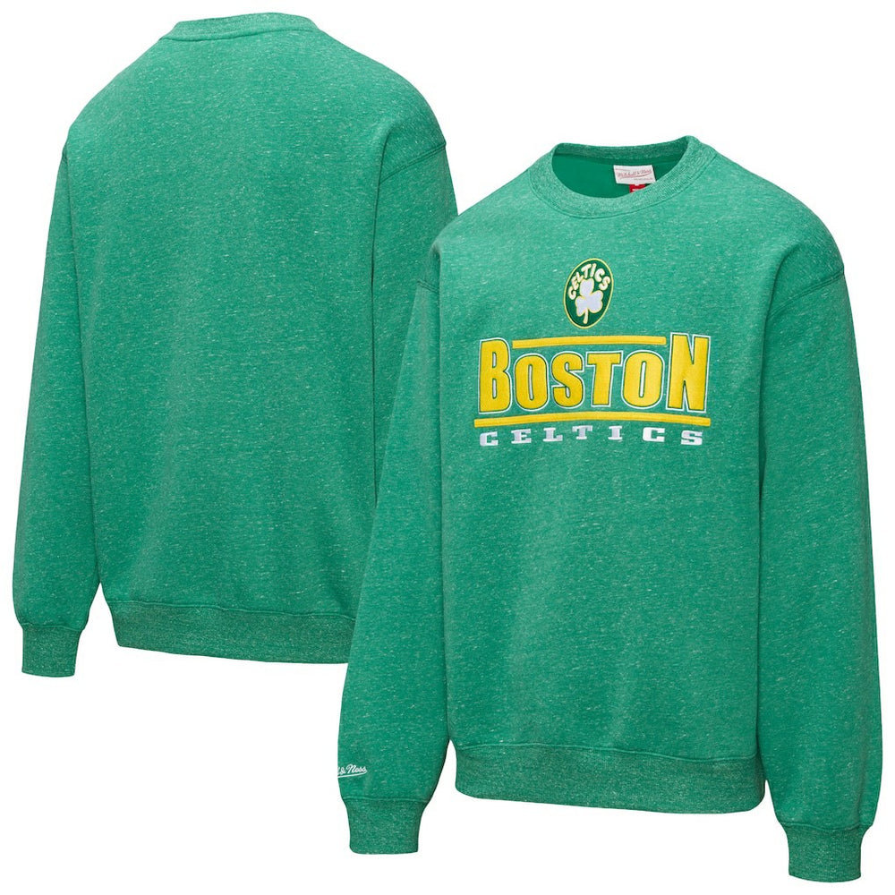 Boston Celtics Throw It Back Fleece Sweatshirt Green | Mitchell & Ness Lifestyle