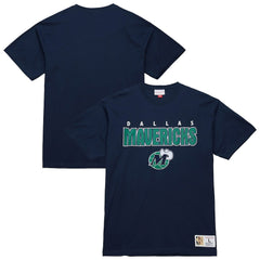 Dallas Mavericks Hardwood Classics Throw It Back Premium T-Shirt for sale Navy | Mitchell & Ness Near Me