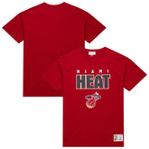 Miami Heat Hardwood Classics Throw It Back Premium T-Shirt Red | Mitchell & Ness Near Me