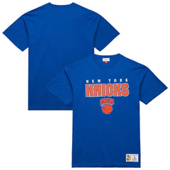 New York Knicks Hardwood Classics Throw It Back Premium T-Shirt Blue | Mitchell & Ness Near Me