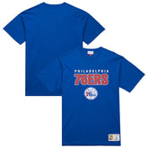 Philadelphia 76ers Hardwood Classics Throw It Back Premium T-Shirt Royal | Mitchell & Ness outlet