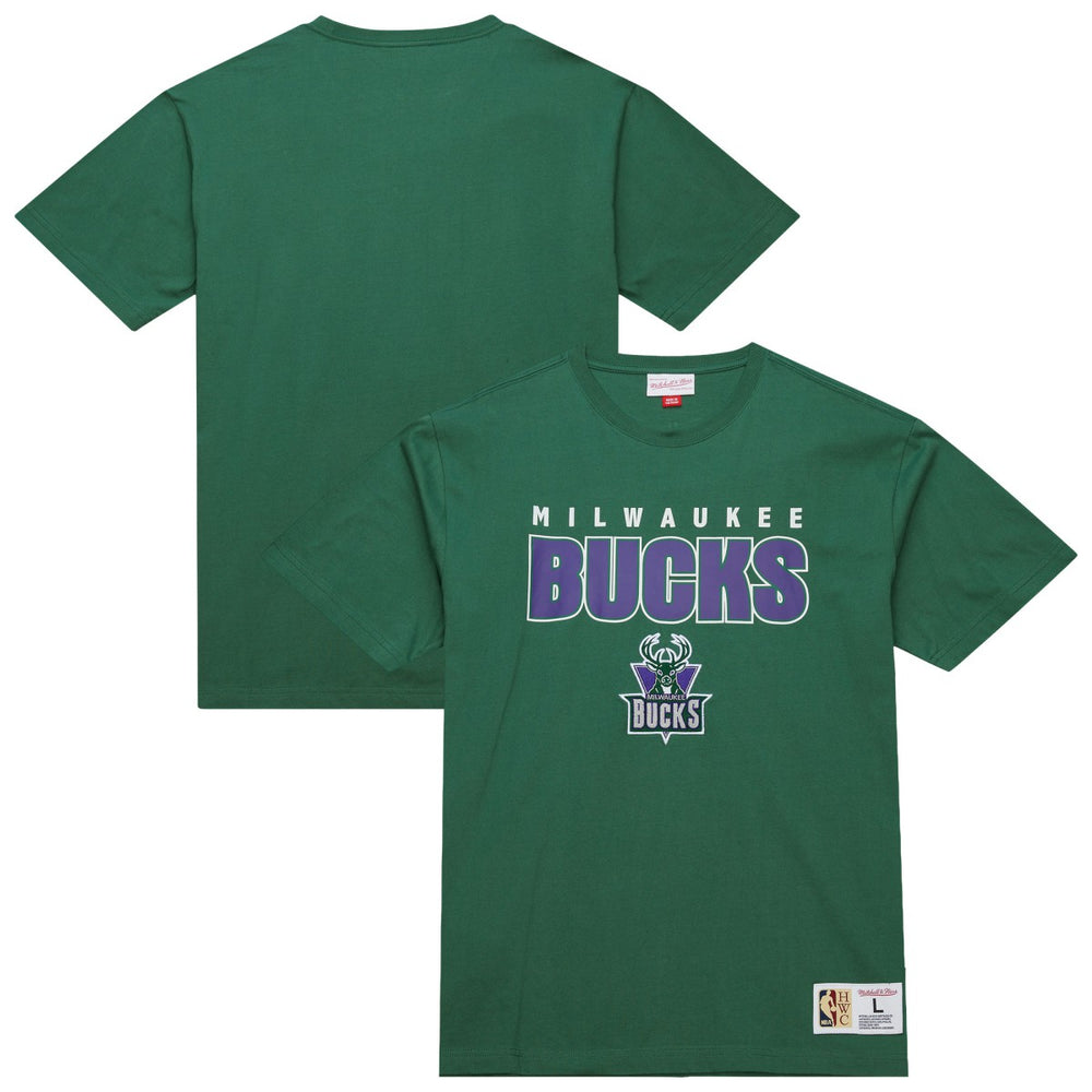 Milwaukee Bucks Hardwood Classics Throw It Back Premium T-Shirt Green | Mitchell & Ness online
