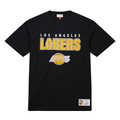 Los Angeles Lakers Hardwood Classics Throw It Back Premium T-Shirt Black | Mitchell & Ness for sale