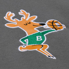 Milwaukee Bucks Throw It Back Quilted Fleece Quarter-Zip Hoodie Gray | Mitchell & Ness for sale