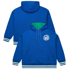 Minnesota Timberwolves Throw It Back Quilted Fleece Quarter-Zip Hoodie Royal | Mitchell & Ness Lifestyle