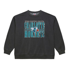 Charlotte Hornets NBA Downtown Collection Fleece Sweatshirt Black | Mitchell & Ness US