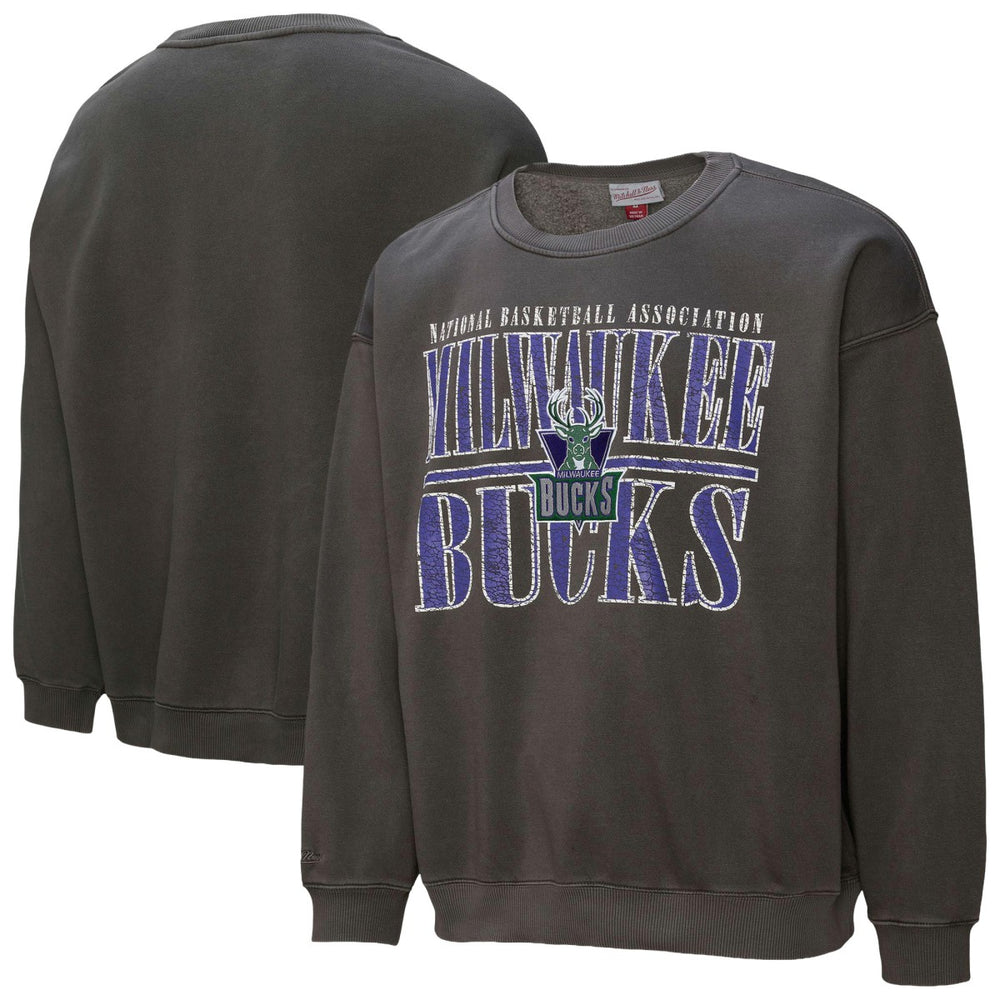 Milwaukee Bucks NBA Downtown Collection Fleece Sweatshirt Black | Mitchell & Ness US