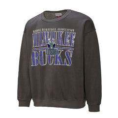 Milwaukee Bucks NBA Downtown Collection Fleece Sweatshirt Black | Mitchell & Ness US