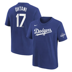 Shohei Ohtani Los Angeles Dodgers Nike Youth 2025 World Series Champions Name & Number T-Shirt - Royal - Nike Online