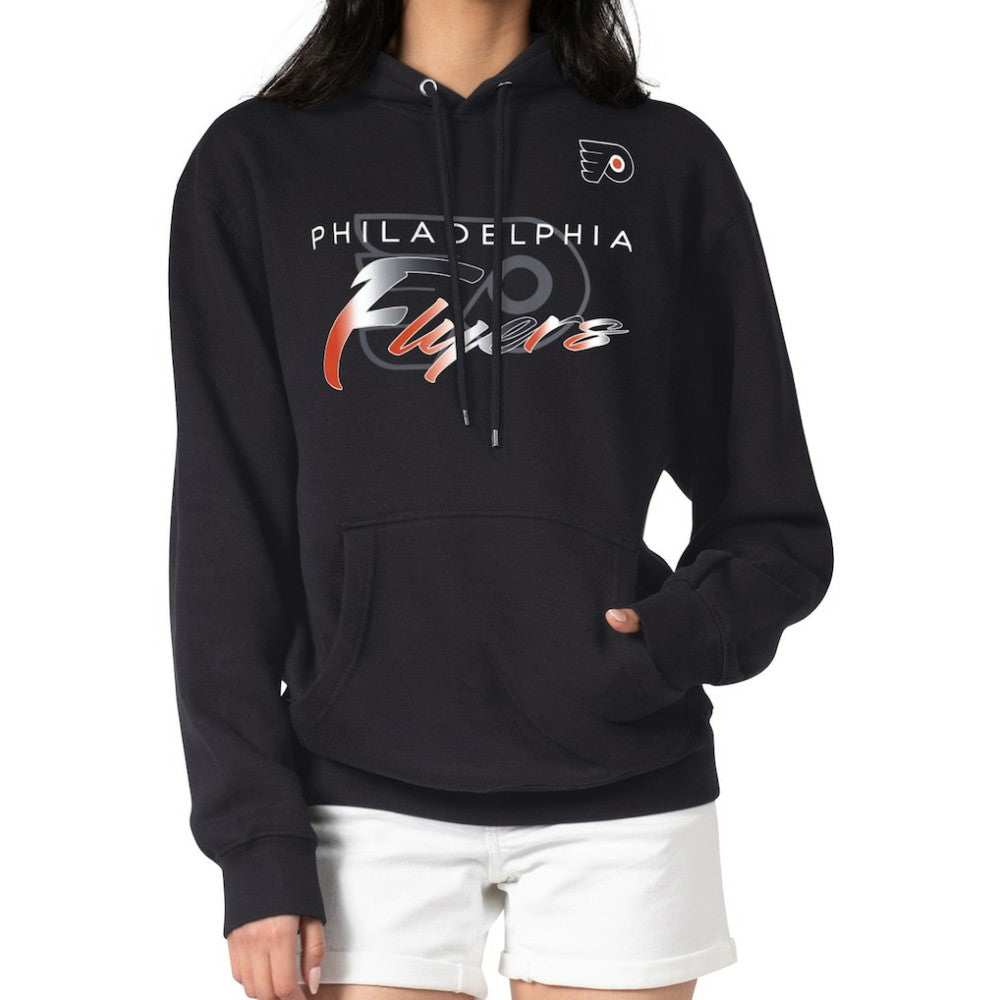 Philadelphia Flyers G-III 4Her by Carl Banks Shadow Logo Fleece Pullover Hoodie - Black - NHL 203538746