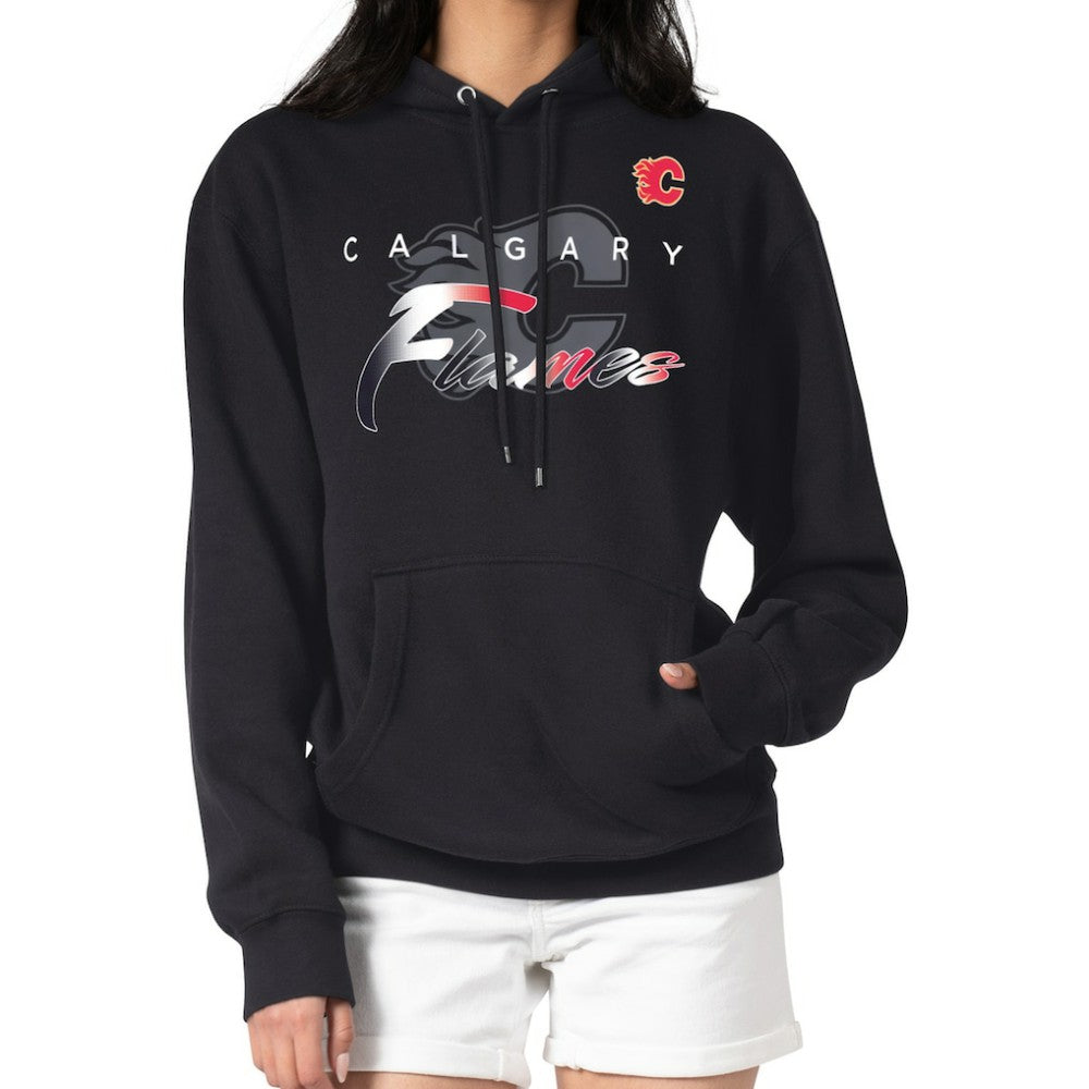 Calgary Flames G-III 4Her by Carl Banks Shadow Logo Fleece Pullover Hoodie - Black - NHL 203538754