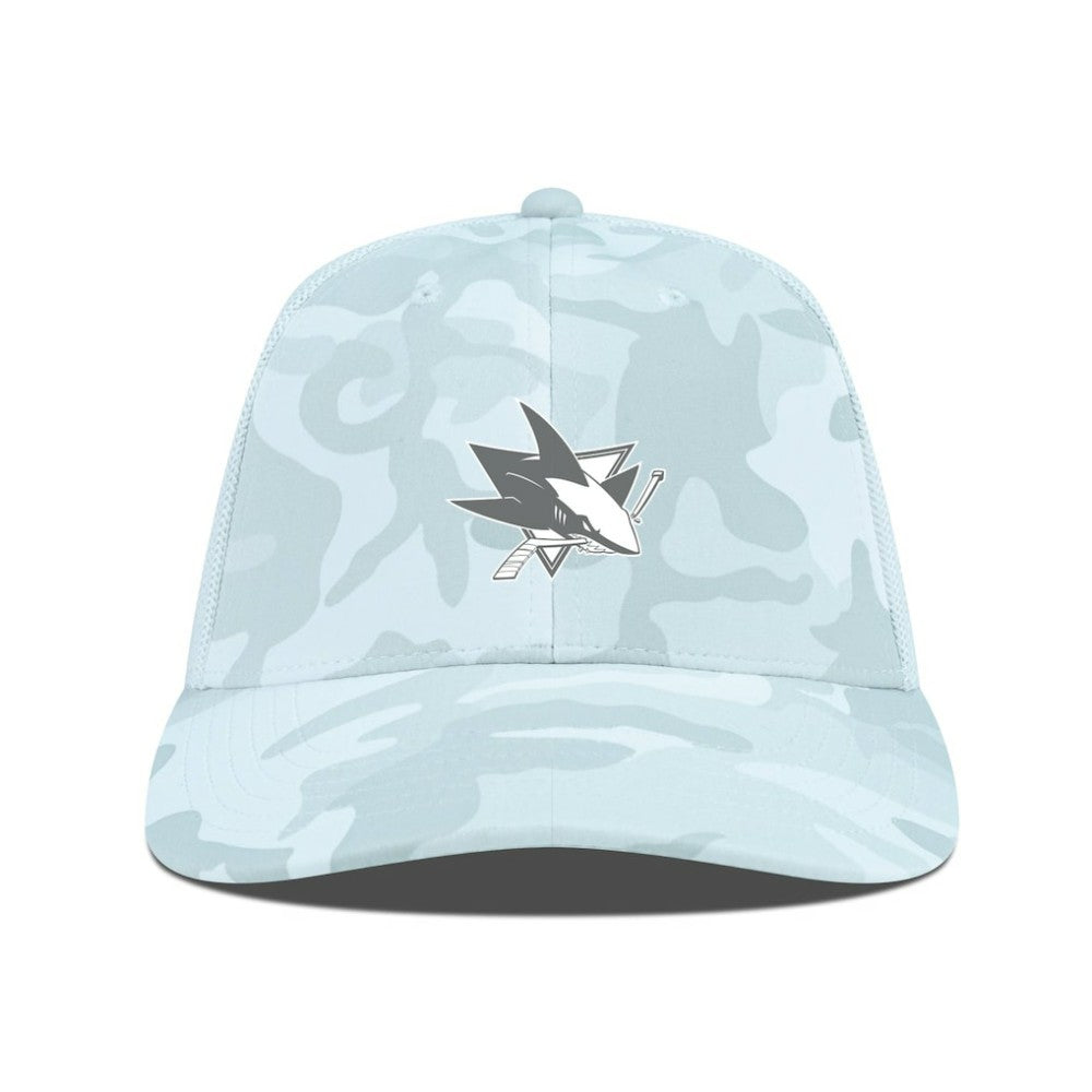 San Jose Sharks Levelwear Clash Slate & Snow Meshback Flex Hat - Camo - NHL 203539106