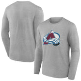 Colorado Avalanche Women's Primary Logo Long Sleeve V-Neck T-Shirt - Gray - NHL 203555629