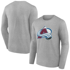 Colorado Avalanche Women's Primary Logo Long Sleeve V-Neck T-Shirt - Gray - NHL 203555629