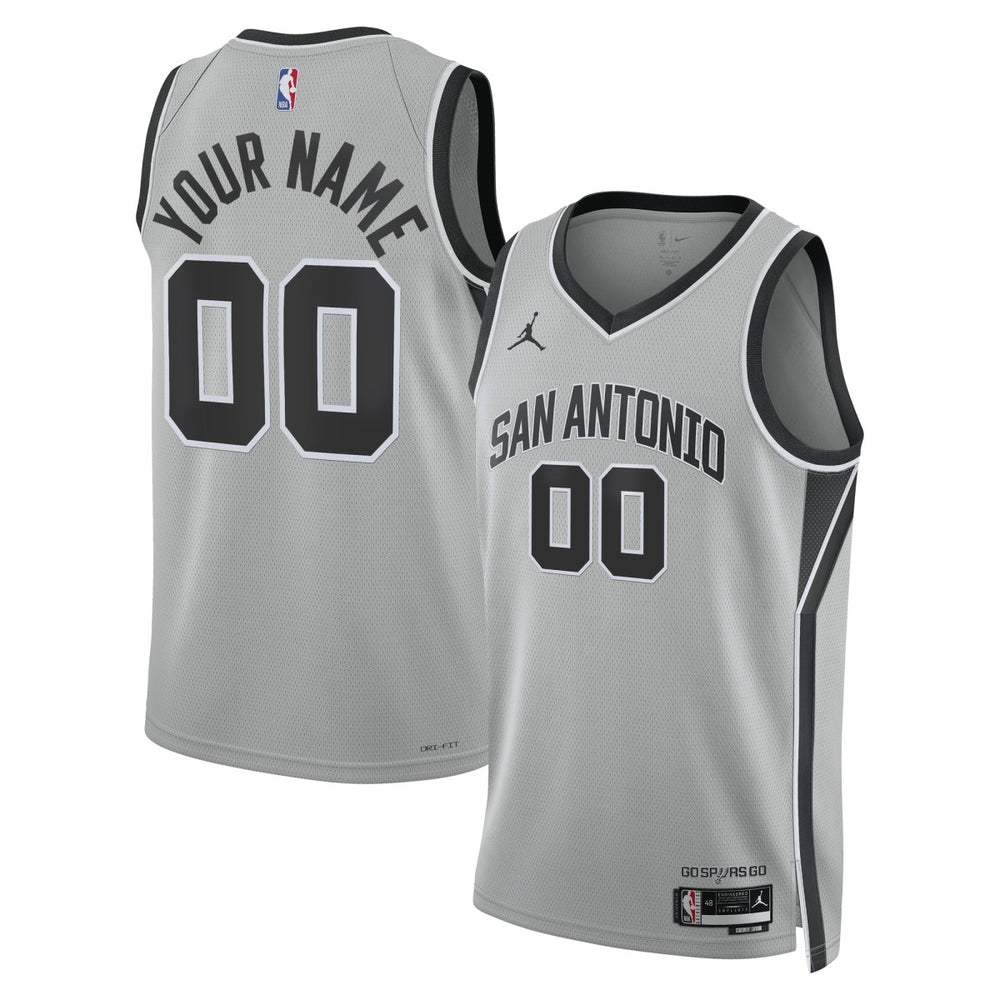 San Antonio Spurs Jordan Brand Unisex Swingman Custom Jersey Statement Edition Silver
