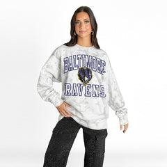 Baltimore Ravens Gameday Couture Women's Whiteout Oversized Premium Fleece Sweatshirt Arctic Camo