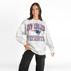 New England Patriots Gameday Couture Women's Whiteout Oversized Premium Fleece Sweatshirt Arctic Camo