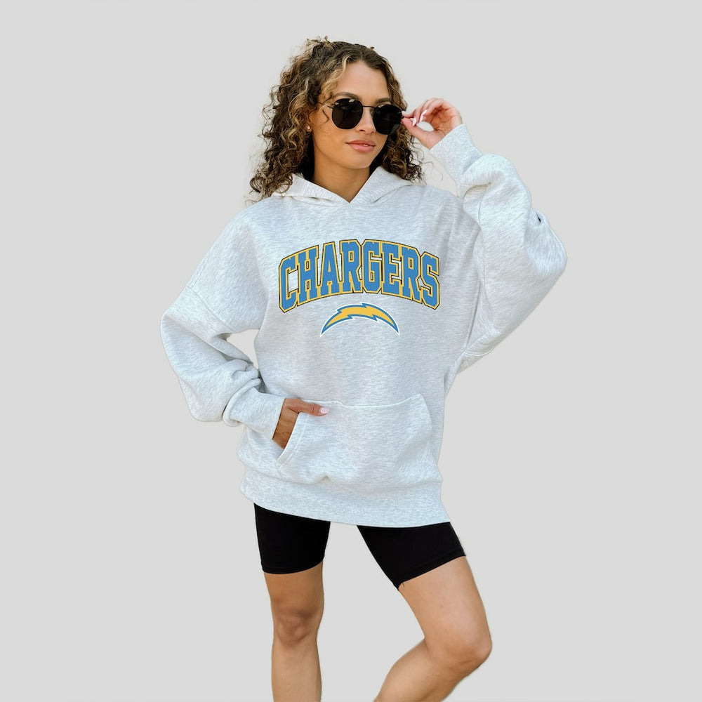 Los Angeles Chargers Gameday Couture Women's Fan Edition Premium Weight Hoodie Ash