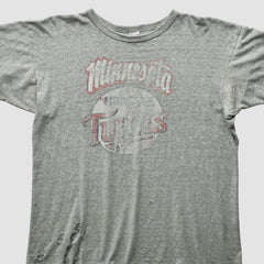 Minnesota Twins 80s T-Shirt - Heather Gray - Vintage - Fanatics Discount