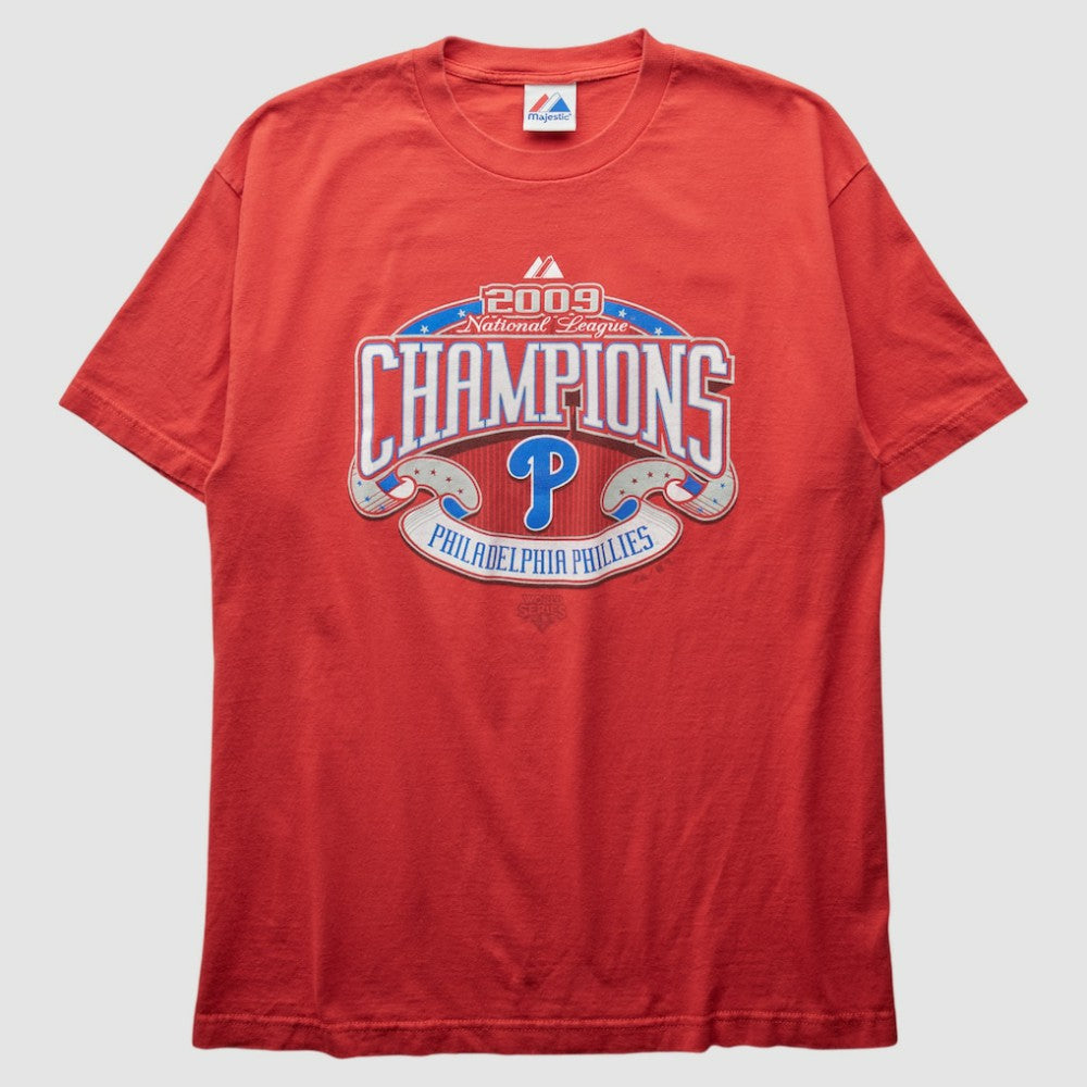 Philadelphia Phillies Majestic 2009 T-Shirt - Red - Vintage - Fanatics on Sale