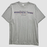 Minnesota Twins Majestic 2002 T-Shirt - Heather Gray - Vintage - Fanatics Discount