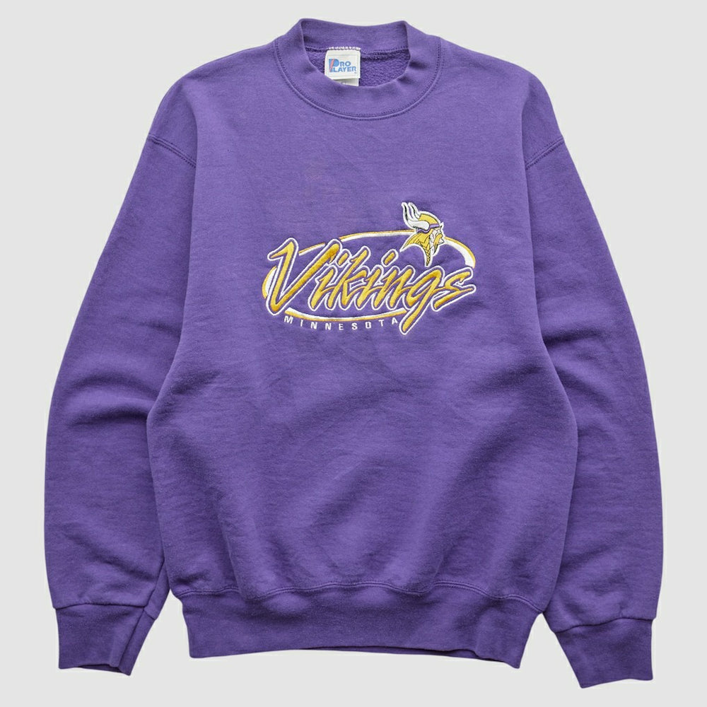 Fanatics Minnesota Vikings Pro Player 90s Pullover Sweatshirt Purple Vintage