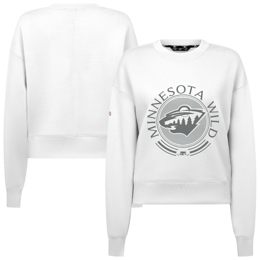 Minnesota Wild Levelwear Women's Slate & Snow Sponge Tri-Blend Sweatshirt - White - NHL 203561127