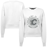 Calgary Flames Levelwear Women's Slate & Snow Sponge Tri-Blend Sweatshirt - White - NHL 203561130