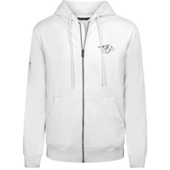 Nashville Predators Levelwear Podium Chenille Logo Full-Zip Hoodie - White - NHL 203561143
