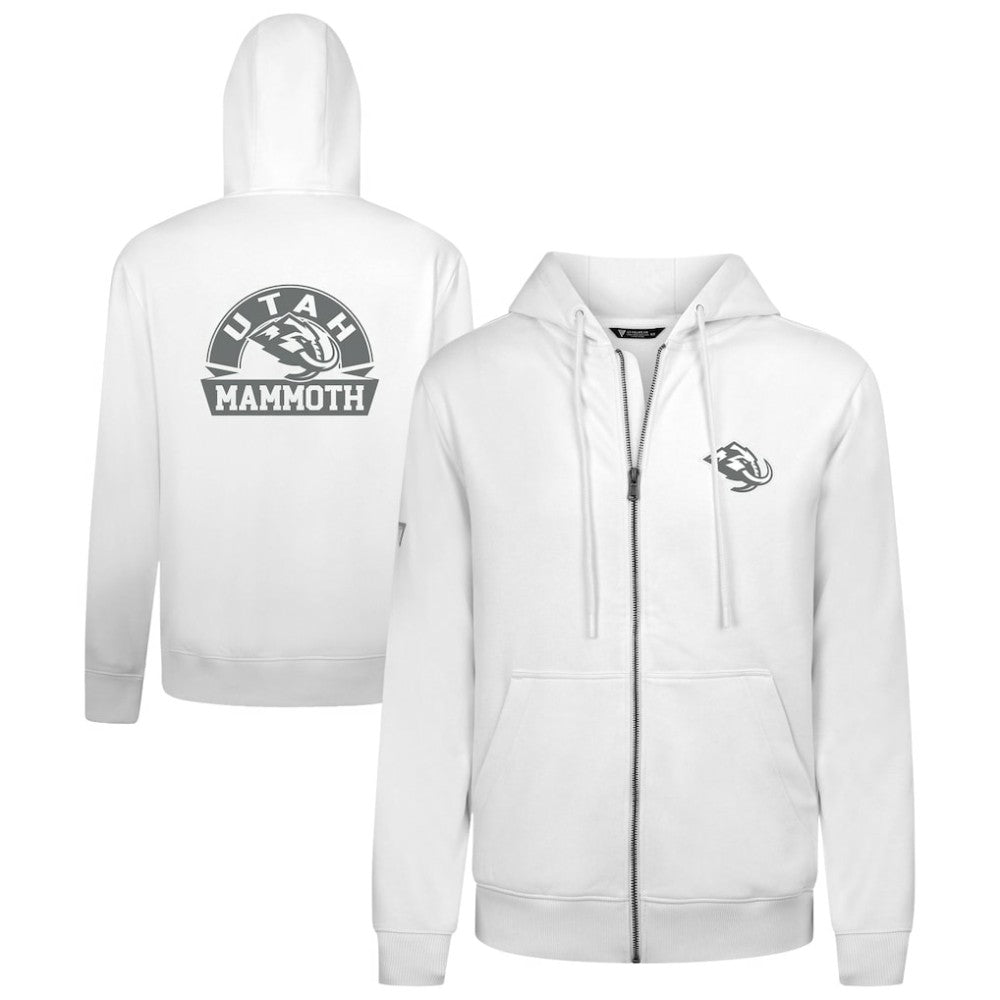 Utah Mammoth Levelwear Podium Chenille Logo Full-Zip Hoodie - White - NHL 203561155