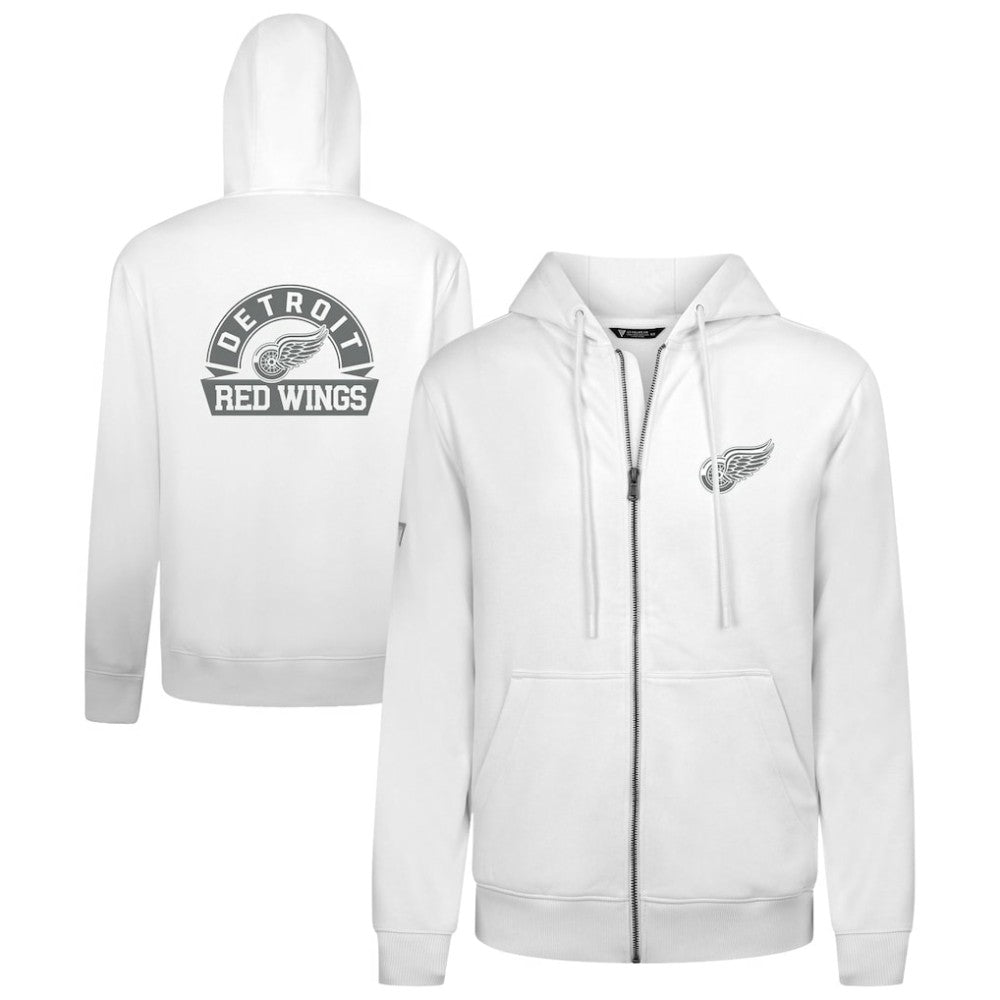 Detroit Red Wings Levelwear Podium Chenille Logo Full-Zip Hoodie - White - NHL 203561165