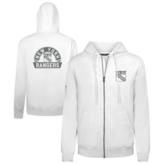 New York Rangers Levelwear Podium Chenille Logo Full-Zip Hoodie - White - NHL 203561169