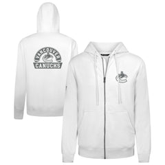 Vancouver Canucks Levelwear Podium Chenille Logo Full-Zip Hoodie - White - NHL 203561174