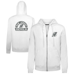 New Jersey Devils Levelwear Podium Chenille Logo Full-Zip Hoodie - White - NHL 203561175