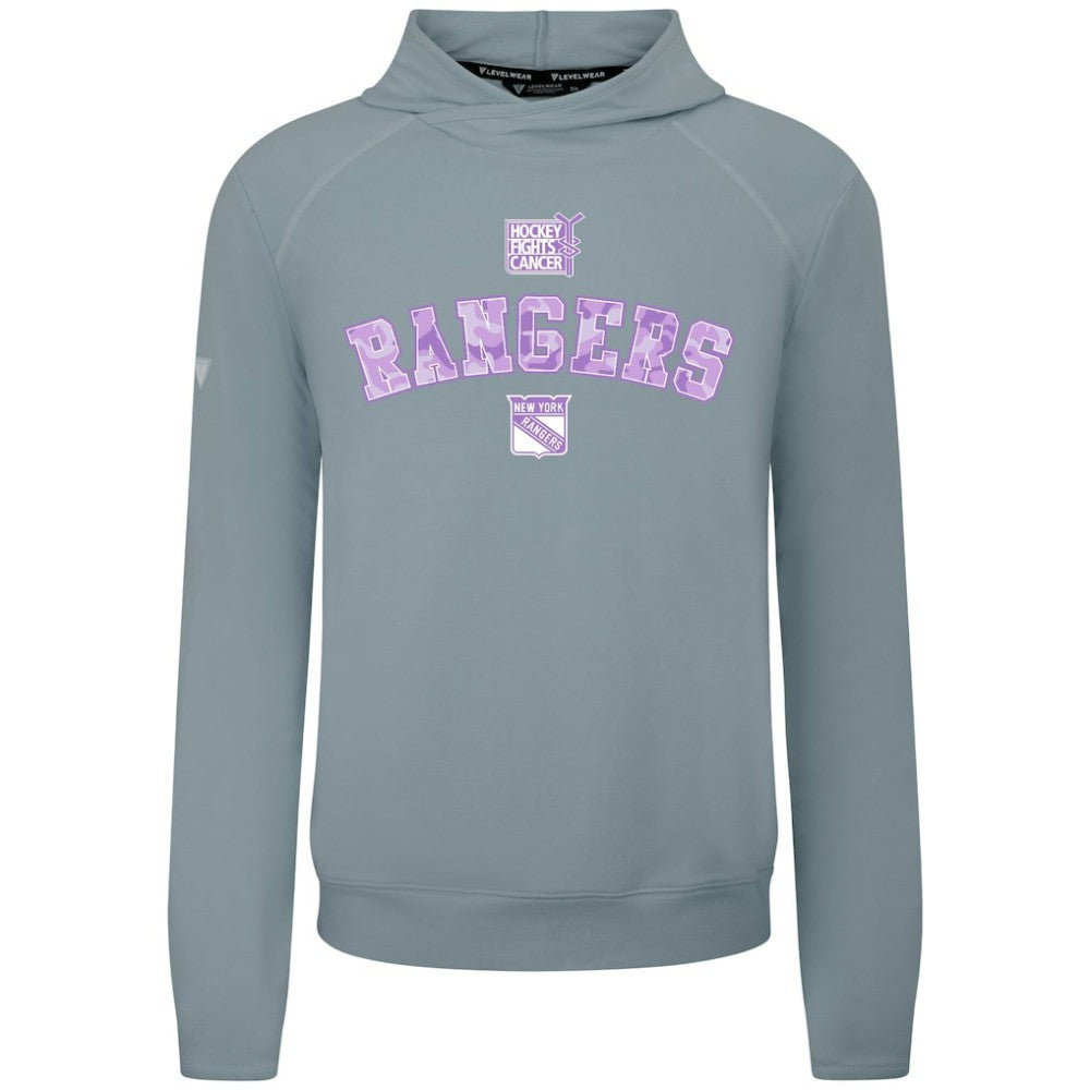 New York Rangers Levelwear Hockey Fights Cancer Mandate Tri-Blend Hoodie - Gray - NHL 203563886