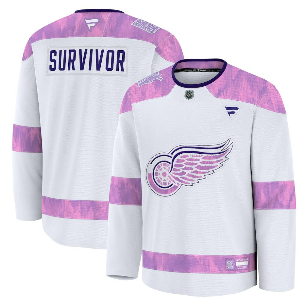 Detroit Red Wings Fanatics Hockey Fights Cancer Survivor Practice Jersey - White - NHL 203564973