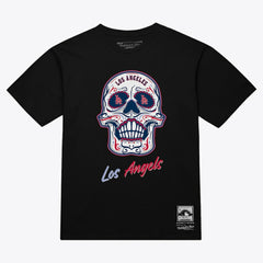 Los Angeles Angels Mitchell & Ness Women's Sugar Skull Boxy T-Shirt - Black - Mitchell & Ness on Sale