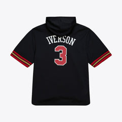 Allen Iverson Philadelphia 76ers Mesh Name & Number Short Sleeve Hoodie Black | Mitchell & Ness outlet