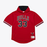 Scottie Pippen Chicago Bulls Mesh Name & Number Short Sleeve Hoodie for sale Red | Mitchell & Ness US