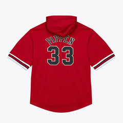 Scottie Pippen Chicago Bulls Mesh Name & Number Short Sleeve Hoodie for sale Red | Mitchell & Ness US