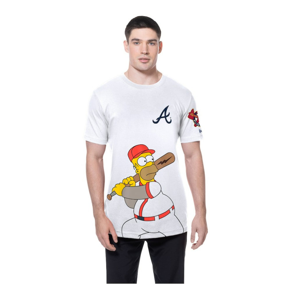 Atlanta Braves New Era MLB x Simpsons Homer Wonderbat T-Shirt - White - New Era Sale