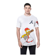 Atlanta Braves New Era MLB x Simpsons Homer Wonderbat T-Shirt - White - New Era Sale