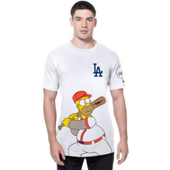 Los Angeles Dodgers New Era MLB x Simpsons Homer Wonderbat T-Shirt - White - New Era Sale