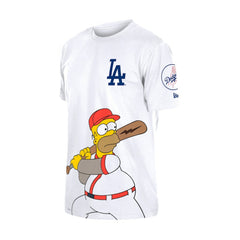 Los Angeles Dodgers New Era MLB x Simpsons Homer Wonderbat T-Shirt - White - New Era Sale